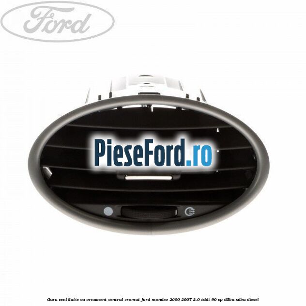 Gura ventilatie, cu ornament central cromat Ford Mondeo 2000-2007 2.0 TDDI 90 cp D5BA, SDBA diesel