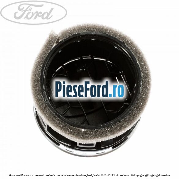 Gura ventilatie, cu ornament central cromat si rama aluminiu Ford Fiesta 2013-2017 1.0 EcoBoost 100 cp SFJA, SFJB, SFJC, SFJD benzina
