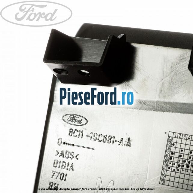 Gura ventilatie dreapta, pasager Ford Transit 2006-2014 2.4 TDCi 4x4 140 cp H9FB diesel
