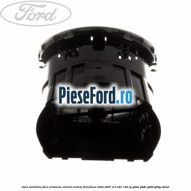 Gura ventilatie, fara ornament central cromat Ford Focus 2004-2007 2.0 TDCi 136 cp G6DA, G6DB, G6DD, G6DG diesel