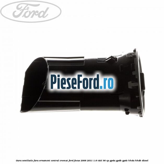 Gura ventilatie, fara ornament central cromat Ford Focus 2008-2011 1.6 TDCi 90 cp GPDA, GPDB, GPDC, HHDA, HHDB diesel