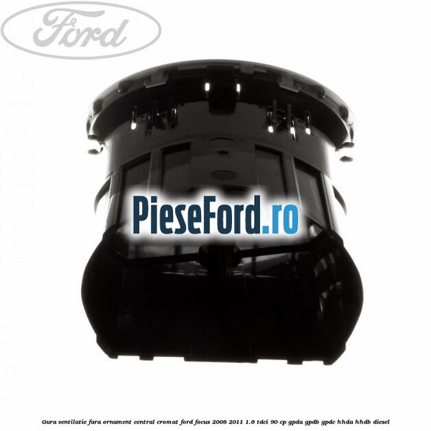 Gura ventilatie, fara ornament central cromat Ford Focus 2008-2011 1.6 TDCi 90 cp GPDA, GPDB, GPDC, HHDA, HHDB diesel