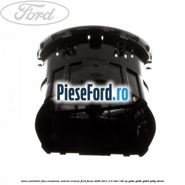 Gura ventilatie, fara ornament central cromat Ford Focus 2008-2011 2.0 TDCi 136 cp G6DA, G6DB, G6DD, G6DG diesel