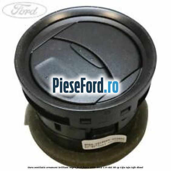 Gura ventilatie ornament brilliant negru Ford Fiesta 2008-2012 1.6 TDCi 95 cp T3JA, TZJA, TZJB diesel