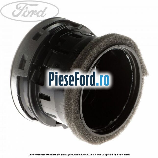 Gura ventilatie ornament gri perlat Ford Fiesta 2008-2012 1.6 TDCi 95 cp T3JA, TZJA, TZJB diesel