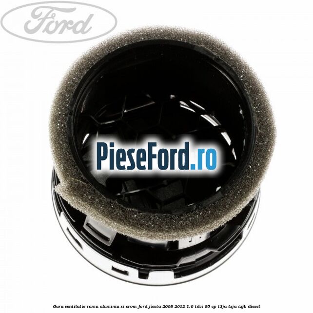 Gura ventilatie, rama aluminiu si crom Ford Fiesta 2008-2012 1.6 TDCi 95 cp T3JA, TZJA, TZJB diesel