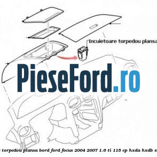 Incuietoare torpedou plansa bord Ford Focus 2004-2007 1.6 Ti 115 cp Incuietoare torpedou plansa bord Ford Focus 2004-2007 1.6 Ti 115 cp HXDA, HXDB, SIDA benzina
