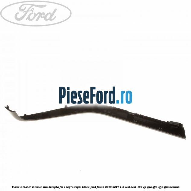 Insertie maner interior usa dreapta fata negru royal black Ford Fiesta 2013-2017 1.0 EcoBoost 100 cp SFJA, SFJB, SFJC, SFJD benzina
