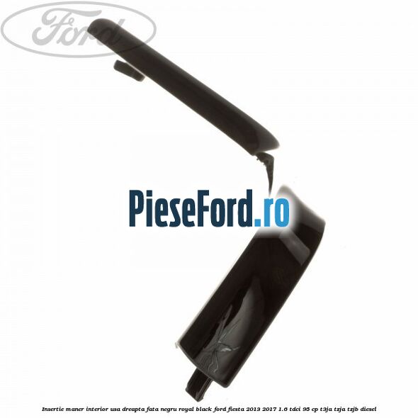Insertie maner interior usa dreapta fata negru royal black Ford Fiesta 2013-2017 1.6 TDCi 95 cp T3JA, TZJA, TZJB diesel
