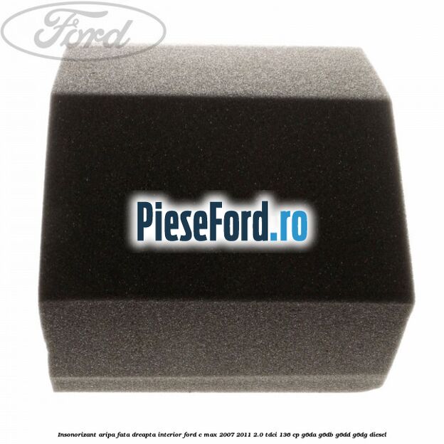 Insonorizant aripa fata dreapta interior Ford C-Max 2007-2011 2.0 TDCi 136 cp G6DA, G6DB, G6DD, G6DG diesel
