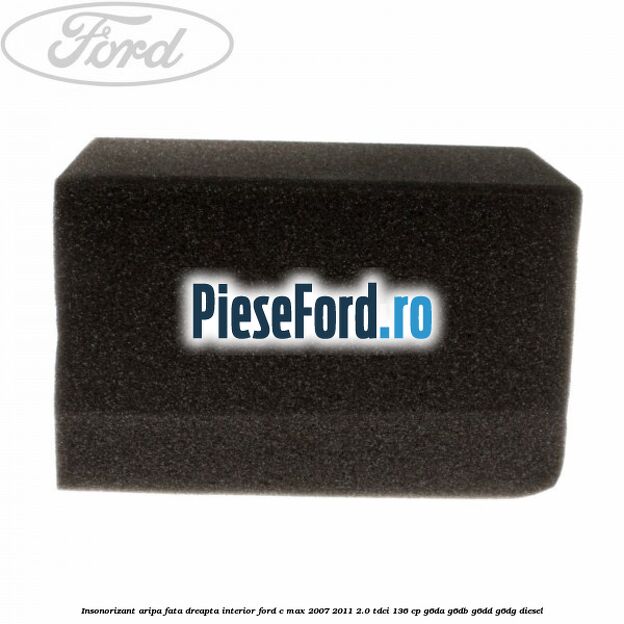 Insonorizant aripa fata dreapta interior Ford C-Max 2007-2011 2.0 TDCi 136 cp G6DA, G6DB, G6DD, G6DG diesel