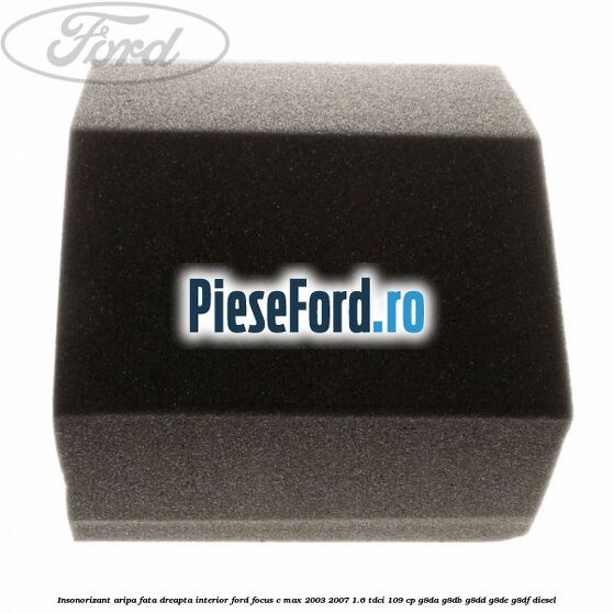 Insonorizant aripa fata dreapta interior Ford Focus C-Max 2003-2007 1.6 TDCi 109 cp G8DA, G8DB, G8DD, G8DE, G8DF diesel