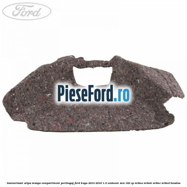 Insonorizant aripa stanga compartiment portbagaj Ford Kuga 2013-2016 1.5 EcoBoost 4x4 182 cp M9MA, M9MB, M9MC, M9MD benzina