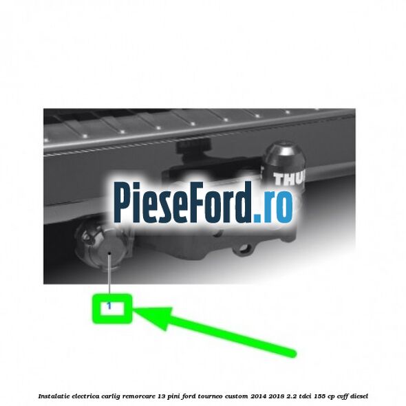 Instalatie electrica carlig remorcare 13 pini Ford Tourneo Custom 2014-2018 2.2 TDCi 155 cp CVFF diesel