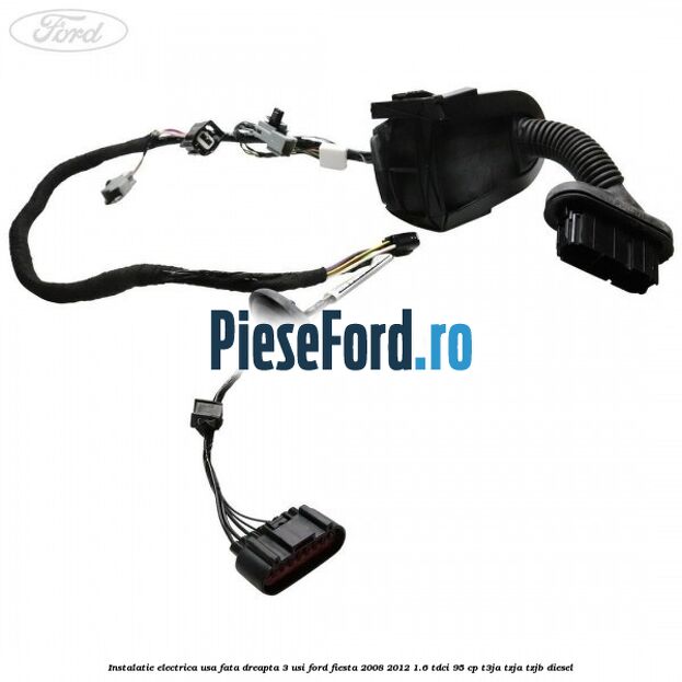 Instalatie electrica usa fata dreapta 3 usi Ford Fiesta 2008-2012 1.6 TDCi 95 cp T3JA, TZJA, TZJB diesel