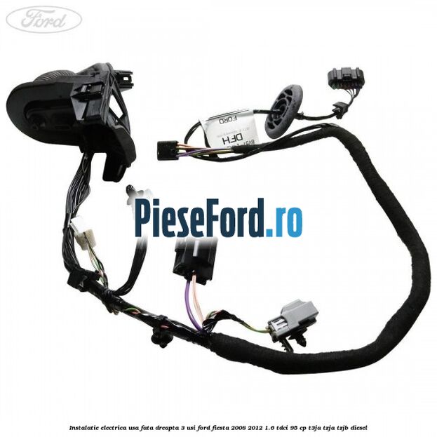 Instalatie electrica usa fata dreapta 3 usi Ford Fiesta 2008-2012 1.6 TDCi 95 cp T3JA, TZJA, TZJB diesel