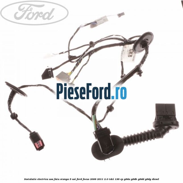Instalatie electrica usa fata stanga 5 usi Ford Focus 2008-2011 2.0 TDCi 136 cp G6DA, G6DB, G6DD, G6DG diesel