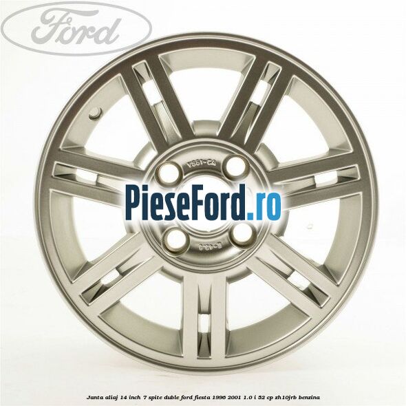 Janta aliaj 14 inch, 7 spite duble Ford Fiesta 1996-2001 1.0 i 52 cp ZH10JRB benzina