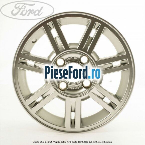 Janta aliaj 14 inch, 7 spite duble Ford Fiesta 1996-2001 1.0 i 65 cp C4E benzina