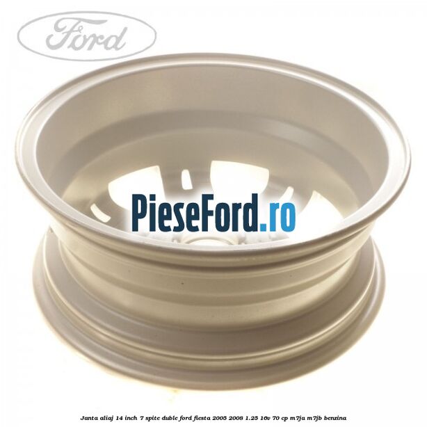 Janta aliaj 14 inch, 7 spite duble Ford Fiesta 2005-2008 1.25 16V 70 cp M7JA, M7JB benzina
