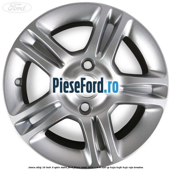 Janta aliaj 15 inch, 5 spite duble Ford Fiesta 2008-2012 1.6 Ti 120 cp HXJA, HXJB, HXJE, RVJA benzina