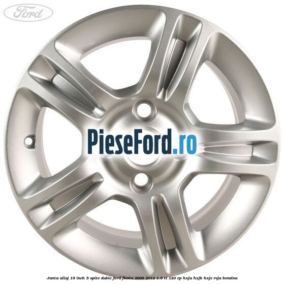 Janta aliaj 15 inch, 5 spite duble Ford Fiesta 2008-2012 1.6 Ti 120 cp HXJA, HXJB, HXJE, RVJA benzina