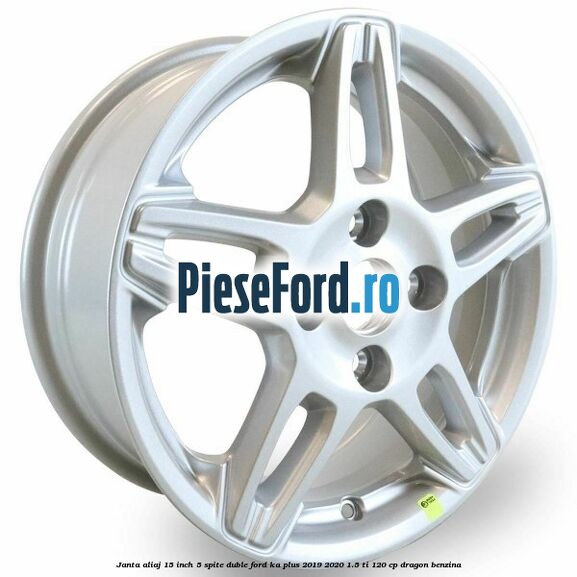 Janta aliaj 15 inch, 5 spite duble Ford Ka plus 2019-2020 1.5 Ti 120 cp dragon benzina