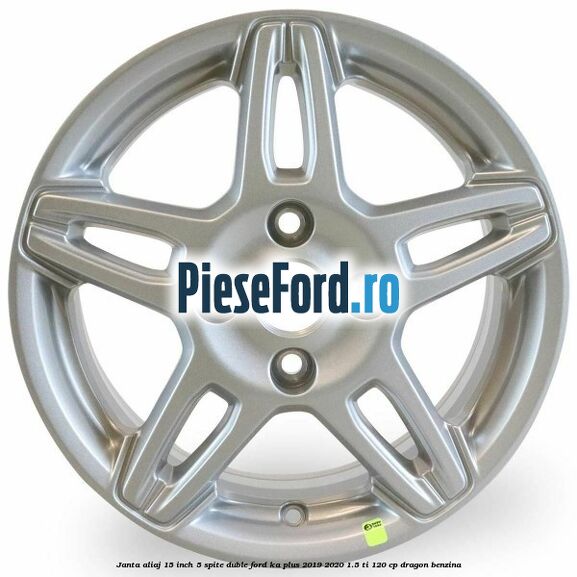 Janta aliaj 15 inch, 5 spite duble Ford Ka plus 2019-2020 1.5 Ti 120 cp dragon benzina
