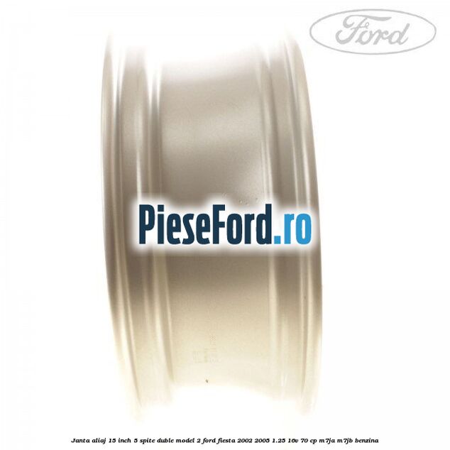 Janta aliaj 15 inch, 5 spite duble model 2 Ford Fiesta 2002-2005 1.25 16V 70 cp M7JA, M7JB benzina