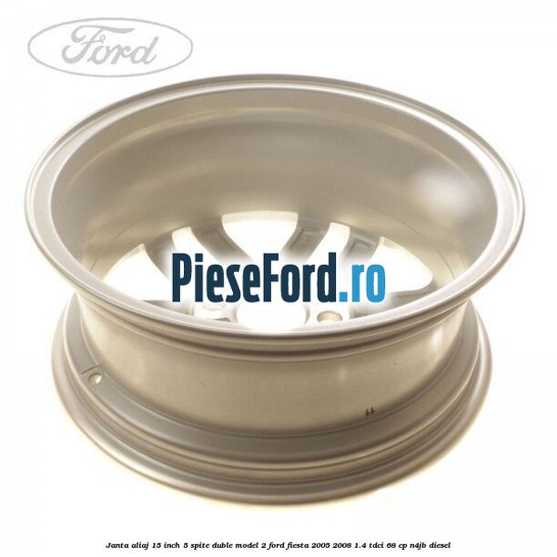Janta aliaj 15 inch, 5 spite duble model 2 Ford Fiesta 2005-2008 1.4 TDCi 68 cp N4JB diesel