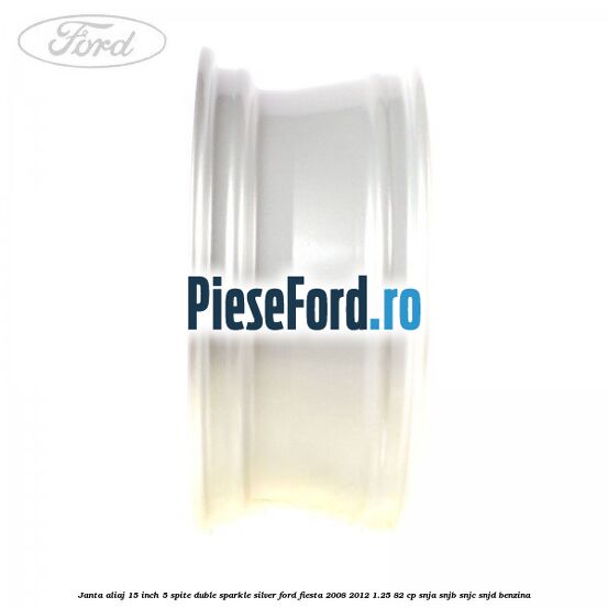 Janta aliaj 15 inch, 5 spite duble sparkle silver Ford Fiesta 2008-2012 1.25 82 cp SNJA, SNJB, SNJC, SNJD benzina