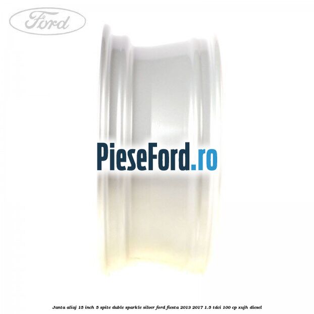 Janta aliaj 15 inch, 5 spite duble sparkle silver Ford Fiesta 2013-2017 1.5 TDCi 100 cp XUJH diesel