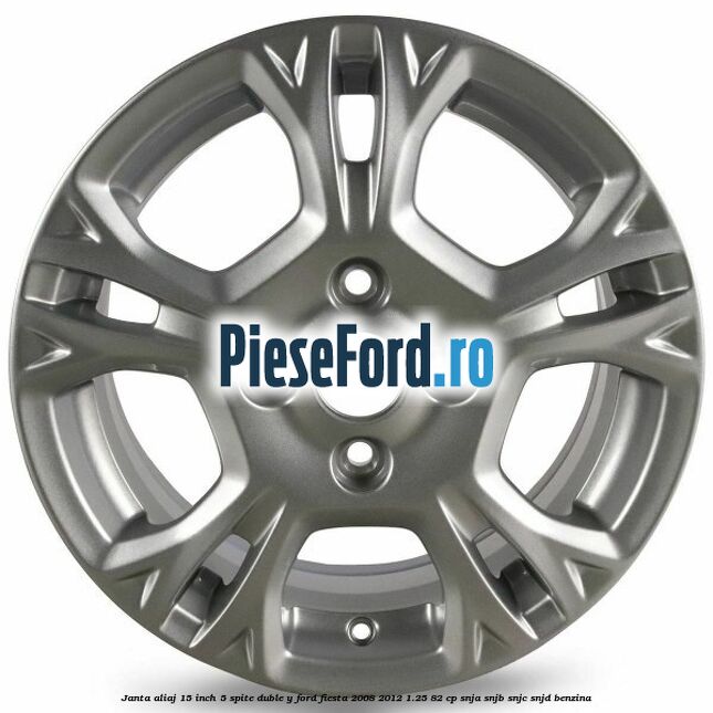 Janta aliaj 15 inch, 5 spite duble Y Ford Fiesta 2008-2012 1.25 82 cp SNJA, SNJB, SNJC, SNJD benzina