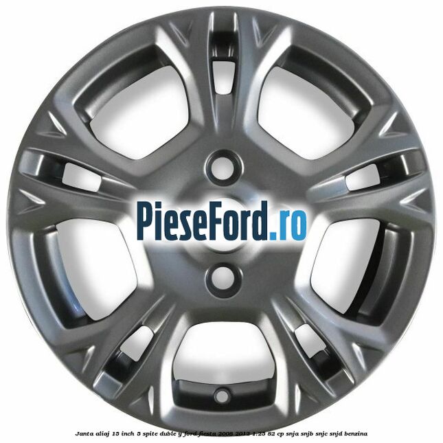 Janta aliaj 15 inch, 5 spite duble Y Ford Fiesta 2008-2012 1.25 82 cp SNJA, SNJB, SNJC, SNJD benzina