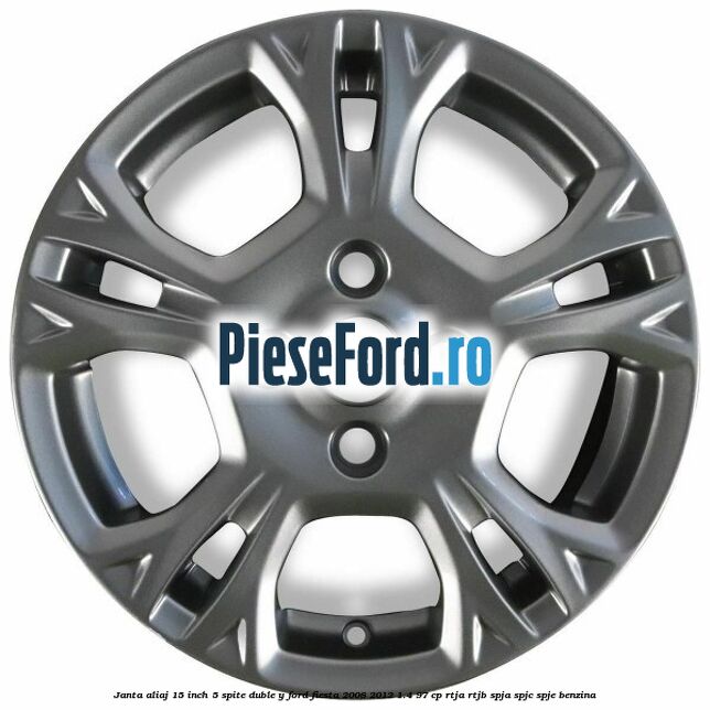 Janta aliaj 15 inch, 5 spite duble Y Ford Fiesta 2008-2012 1.4 97 cp RTJA, RTJB, SPJA, SPJC, SPJE benzina