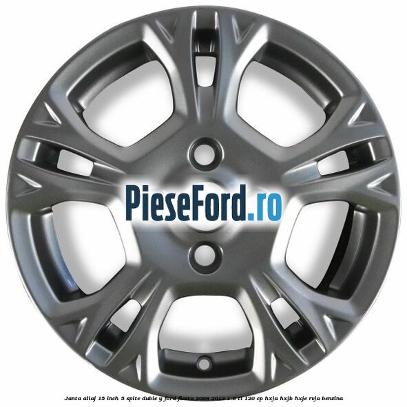 Janta aliaj 15 inch, 5 spite duble Y Ford Fiesta 2008-2012 1.6 Ti 120 cp HXJA, HXJB, HXJE, RVJA benzina