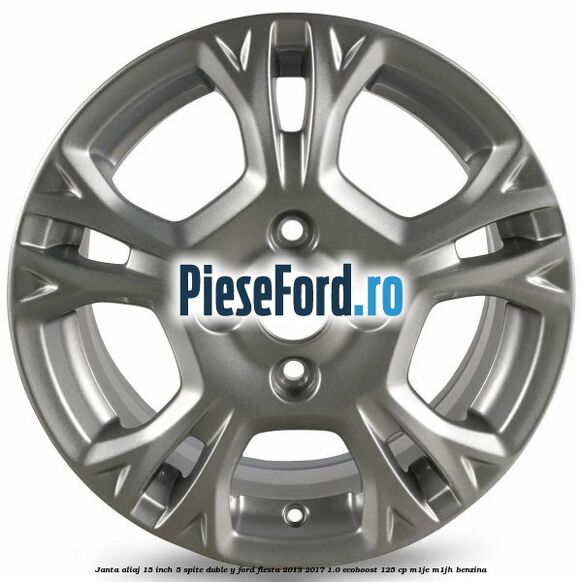 Janta aliaj 15 inch, 5 spite duble Y Ford Fiesta 2013-2017 1.0 EcoBoost 125 cp M1JE, M1JH benzina