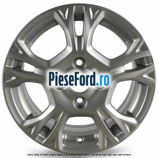 Janta aliaj 15 inch, 5 spite duble Y Ford Fiesta 2013-2017 1.25 82 cp SNJA, SNJB, SNJC, SNJD benzina