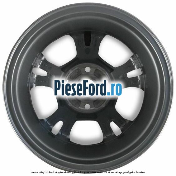 Janta aliaj 15 inch, 5 spite duble Y Ford Ka plus 2016-2018 1.2 Ti-VCT 85 cp YSKD, YSKE benzina