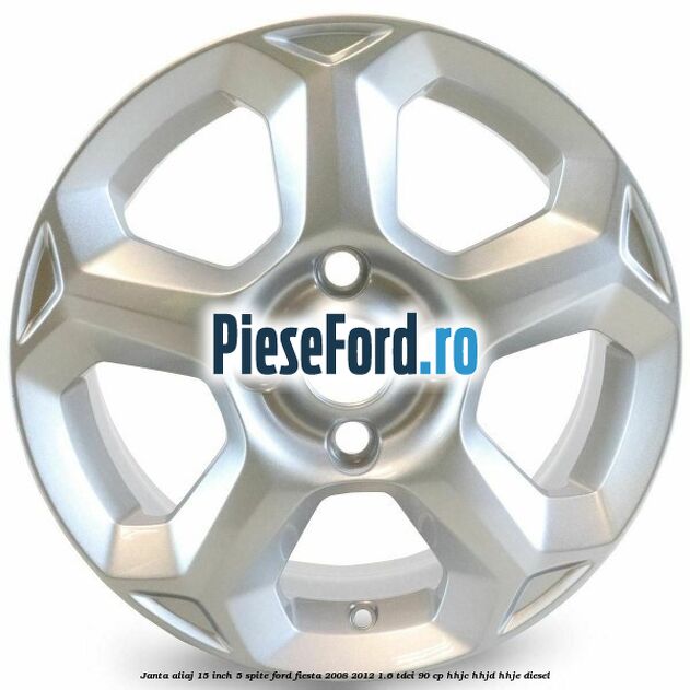 Janta aliaj 15 inch, 5 spite Ford Fiesta 2008-2012 1.6 TDCi 90 cp HHJC, HHJD, HHJE diesel