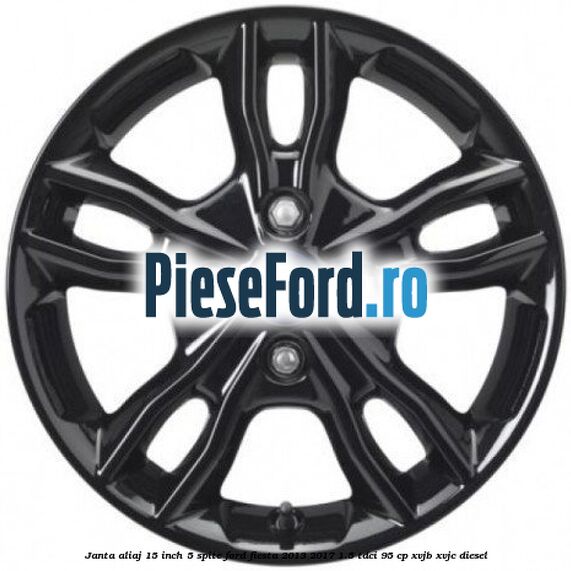 Janta aliaj 15 inch, 5 spite Ford Fiesta 2013-2017 1.5 TDCi 95 cp XVJB, XVJC diesel