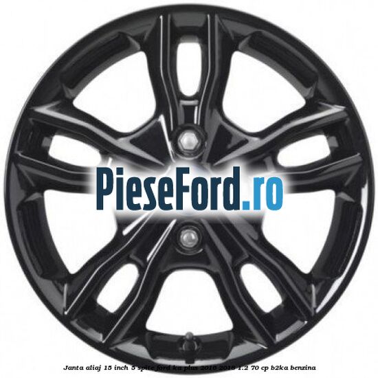 Janta aliaj 15 inch, 5 spite Ford Ka plus 2016-2018 1.2 70 cp B2KA benzina