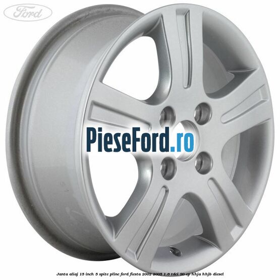 Janta aliaj 15 inch, 5 spite pline Ford Fiesta 2002-2005 1.6 TDCi 90 cp HHJA, HHJB diesel