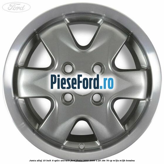 Janta aliaj 15 inch, 6 spite antracit Ford Fiesta 2002-2005 1.25 16V 70 cp M7JA, M7JB benzina