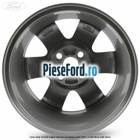 Janta aliaj 15 inch, 6 spite antracit Ford Fiesta 2005-2008 1.4 TDCi 68 cp Janta aliaj 15 inch, 6 spite antracit Ford Fiesta 2005-2008 1.4 TDCi 68 cp N4JB diesel