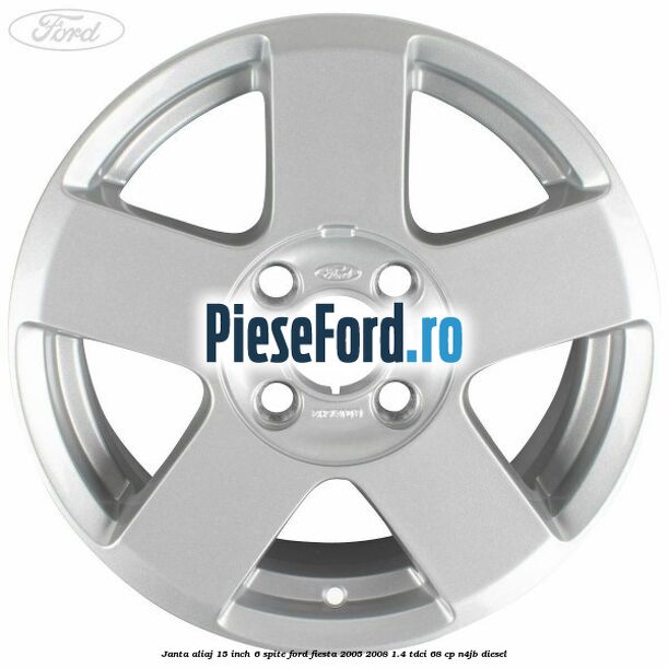 Janta aliaj 15 inch, 6 spite Ford Fiesta 2005-2008 1.4 TDCi 68 cp N4JB diesel