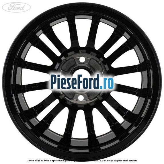 Janta aliaj 15 inch, 8 spite duble Ford Ka plus Active 2019-2020 1.2 Ti 85 cp C12FDOS, ENBI benzina