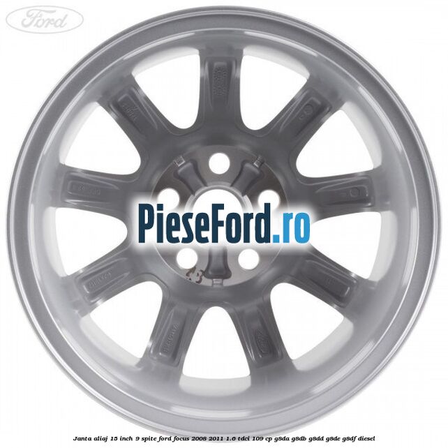 Janta aliaj 15 inch, 9 spite Ford Focus 2008-2011 1.6 TDCi 109 cp Janta aliaj 15 inch, 9 spite Ford Focus 2008-2011 1.6 TDCi 109 cp G8DA, G8DB, G8DD, G8DE, G8DF diesel