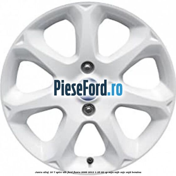 Janta aliaj 16, 7 spite alb Ford Fiesta 2008-2012 1.25 82 cp SNJA, SNJB, SNJC, SNJD benzina