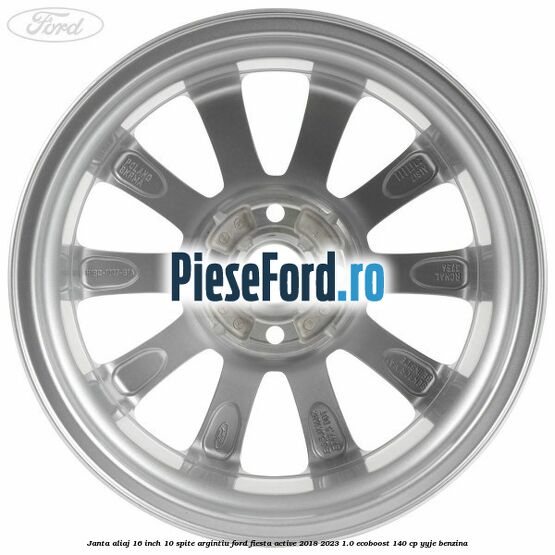Janta aliaj 16 inch, 10 spite argintiu Ford Fiesta Active 2018-2023 1.0 EcoBoost 140 cp YYJE benzina